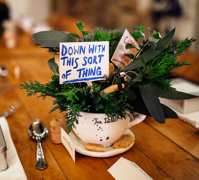 Unique Wedding Table Names & Centrepieces // Vintage Inspired Wedding With 20s & 30s Influences In London At Shoreditch Studios With Images From Beatrici Photography And Styling By The Barnables