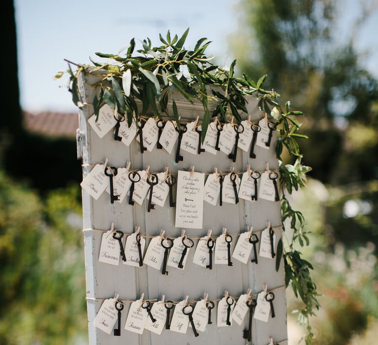 Antique Key Escort Card Display