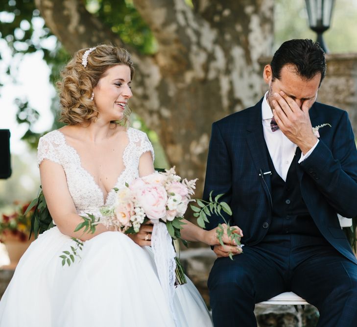 Emotional Groom During Wedding Ceremony