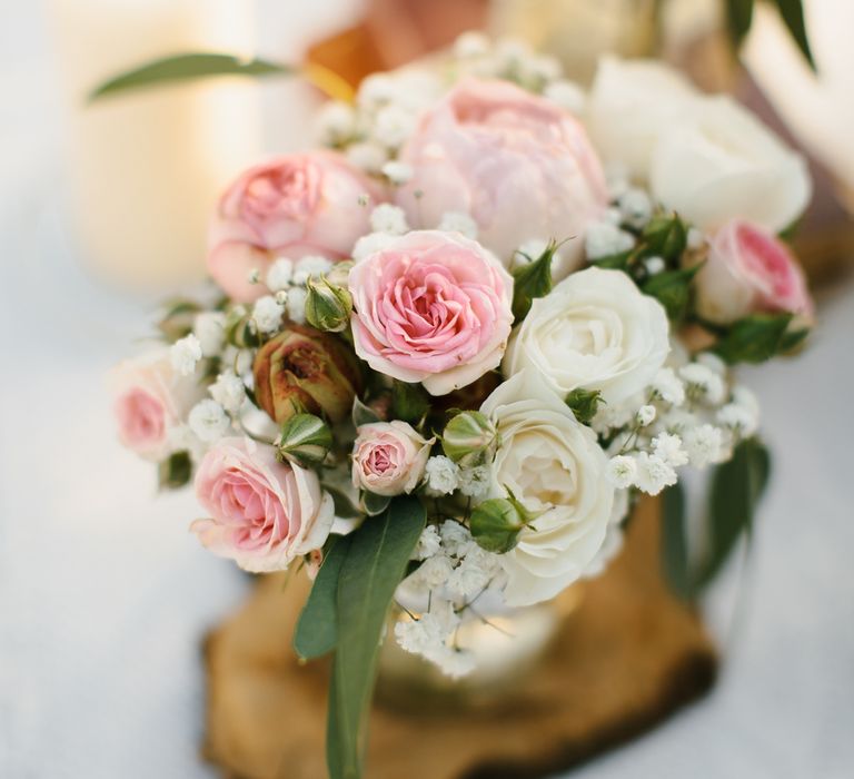 Pink Wedding Flowers Centrepiece