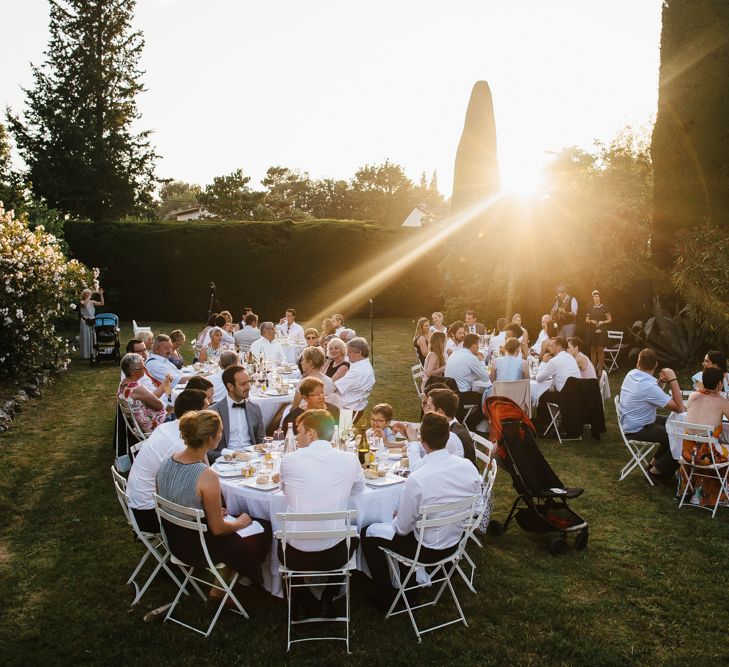 Outdoor Wedding Breakfast at Sunset