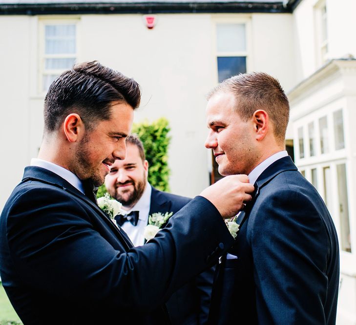 Groomsmen In Black Tie | St Donat's Castle Wedding With Pink & Gold Colour Scheme | Images by Steve Gerrard Photography