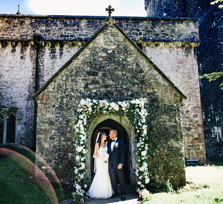 Floral Arch | St Donat's Castle Wedding With Pink & Gold Colour Scheme | Images by Steve Gerrard Photography