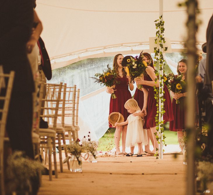 Bridesmaids In Red