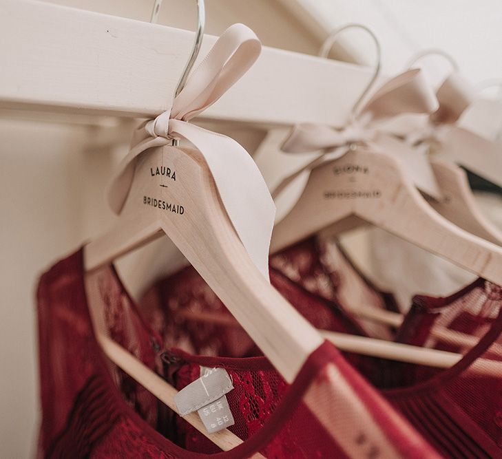 Personalised Bridal Party Hangers | DIY Lord of the Rings Themed Wedding at Monks Barn in Maidenhead | Jason Mark Harris Photography | Cinematic Films By J