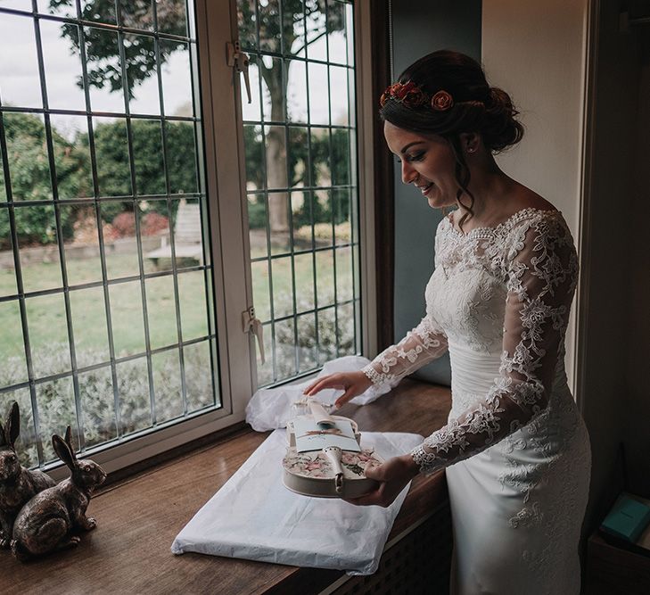 Bride in Lisa Donetti Adriana Gown | DIY Lord of the Rings Themed Wedding at Monks Barn in Maidenhead | Jason Mark Harris Photography | Cinematic Films By J