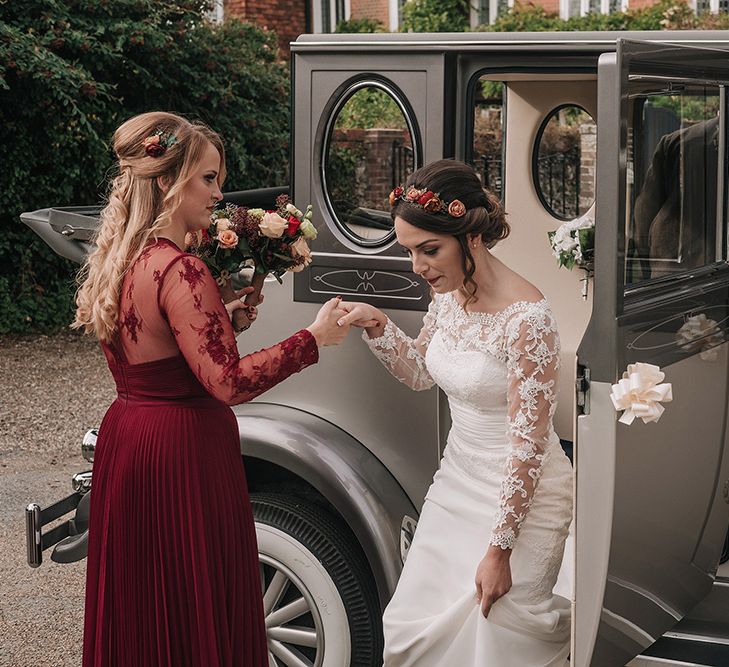 Bridal Entrance in Lisa Donetti Adriana Gown | DIY Lord of the Rings Themed Wedding at Monks Barn in Maidenhead | Jason Mark Harris Photography | Cinematic Films By J