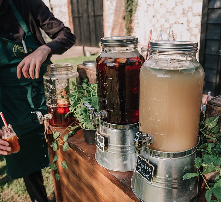 Drinks Dispenser | DIY Lord of the Rings Themed Wedding at Monks Barn in Maidenhead | Jason Mark Harris Photography | Cinematic Films By J