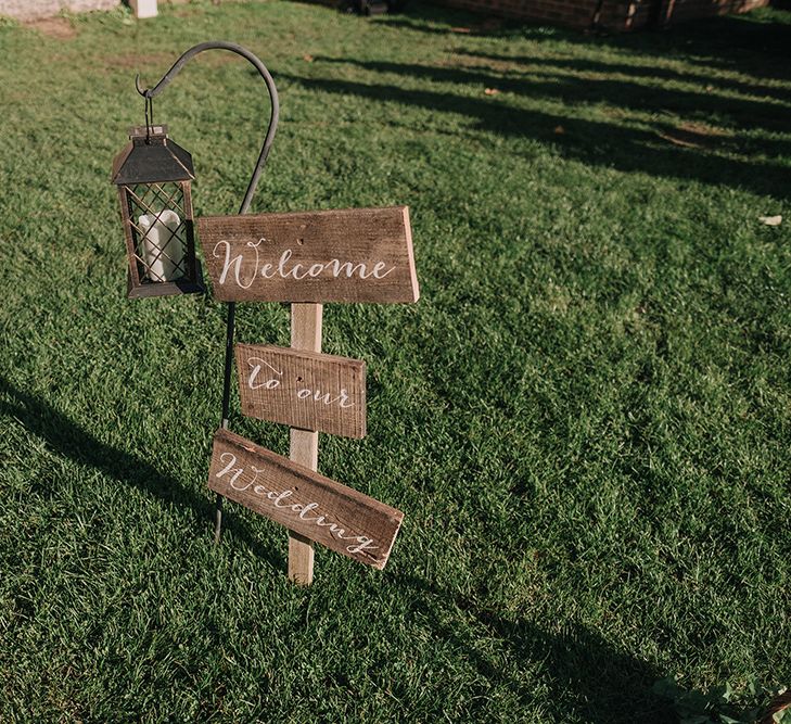 Wedding Sign Post | DIY Lord of the Rings Themed Wedding at Monks Barn in Maidenhead | Jason Mark Harris Photography | Cinematic Films By J