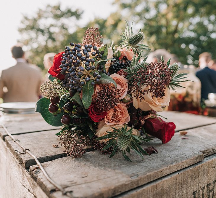 Red Bouquet | DIY Lord of the Rings Themed Wedding at Monks Barn in Maidenhead | Jason Mark Harris Photography | Cinematic Films By J