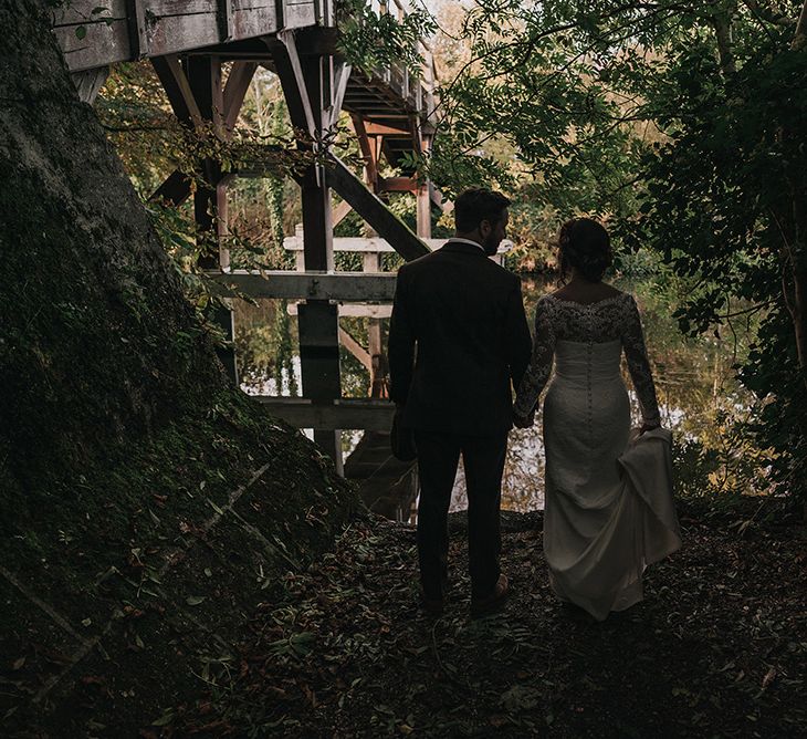 Bride in Lisa Donetti Adriana Gown | Groom in Tweed Walker Slater Suit | DIY Lord of the Rings Themed Wedding at Monks Barn in Maidenhead | Jason Mark Harris Photography | Cinematic Films By J