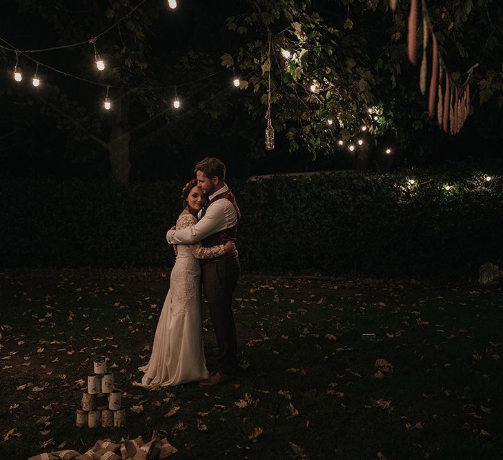 Bride in Lisa Donetti Adriana Gown | Groom in Tweed Walker Slater Suit | DIY Lord of the Rings Themed Wedding at Monks Barn in Maidenhead | Jason Mark Harris Photography | Cinematic Films By J