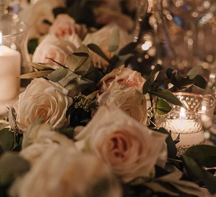 Blush Pink Wedding Flowers Table Decor | Super Luxe Blush, White & Greenery Destination Wedding at Villa Pitiana, Tuscany, Italy | Jason Mark Harris Photography | Angelo La Torre Film