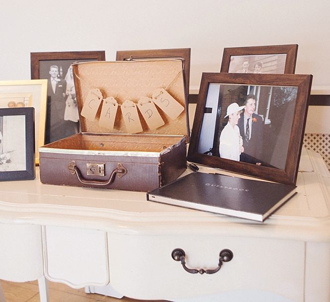 Family Pictures & Card Box Table