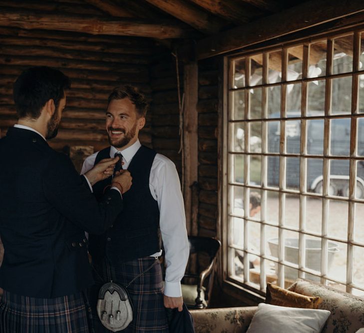 Outdoor Coastal Wedding at Ravensheugh Log Cabin in Scotland | Alpacas | MacGregor and MacDuff Kilts | Album Weddings Photography | Second Shooter Lovro Rozina