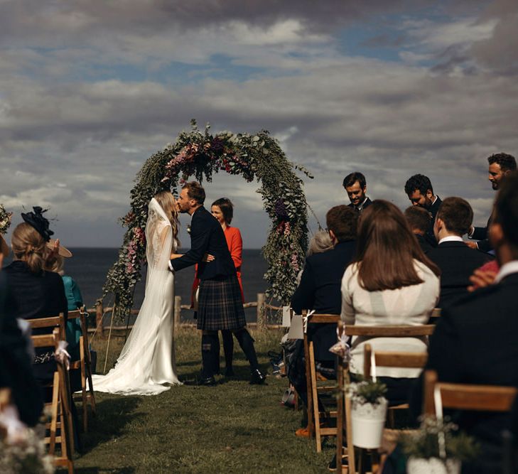 Outdoor Coastal Wedding at Ravensheugh Log Cabin in Scotland | Alpacas | MacGregor and MacDuff Kilts | Album Weddings Photography | Second Shooter Lovro Rozina