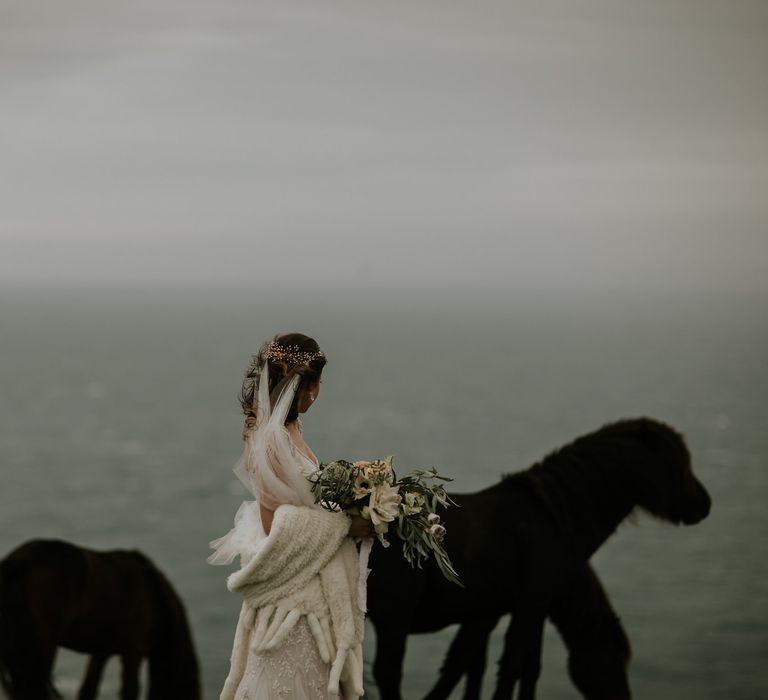 Wild Ponies // Magical Winter Elopement Wedding Cornwall With Images By Enchanted Brides Photography & Film By Baxter And Ted With Styling From A Belle & A Brit