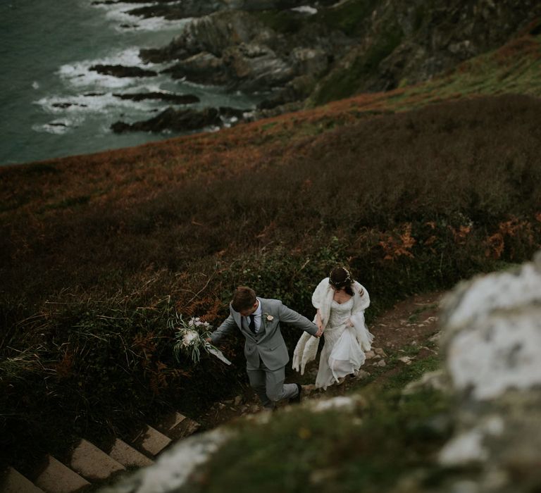 Magical Winter Elopement Wedding Cornwall With Images By Enchanted Brides Photography & Film By Baxter And Ted With Styling From A Belle & A Brit