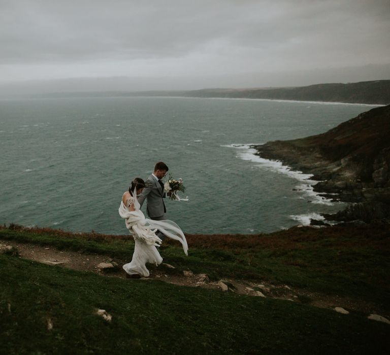 Magical Winter Elopement Wedding Cornwall With Images By Enchanted Brides Photography & Film By Baxter And Ted With Styling From A Belle & A Brit