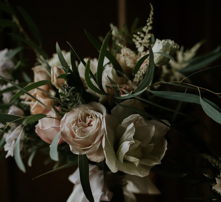 Oversized Wild Wedding Bouquet By Loulabel // Magical Winter Elopement Wedding Cornwall With Images By Enchanted Brides Photography & Film By Baxter And Ted With Styling From A Belle & A Brit