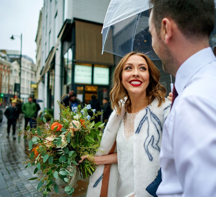 Wedding Ceremony At Asylum Chapel // Relaxed Foodie Wedding At Brixton East Dita Rosted Events Worm London Floral Design