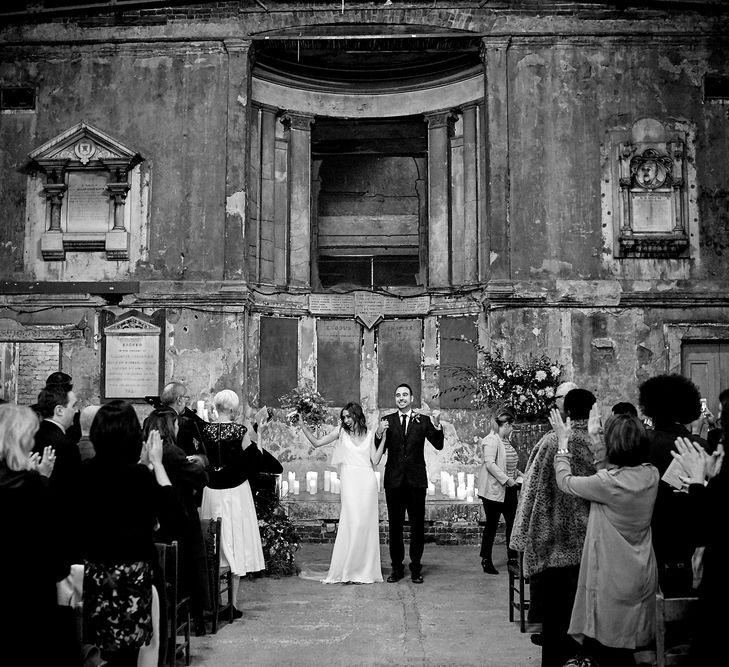 Wedding Ceremony At Asylum Chapel // Relaxed Foodie Wedding At Brixton East Dita Rosted Events Worm London Floral Design