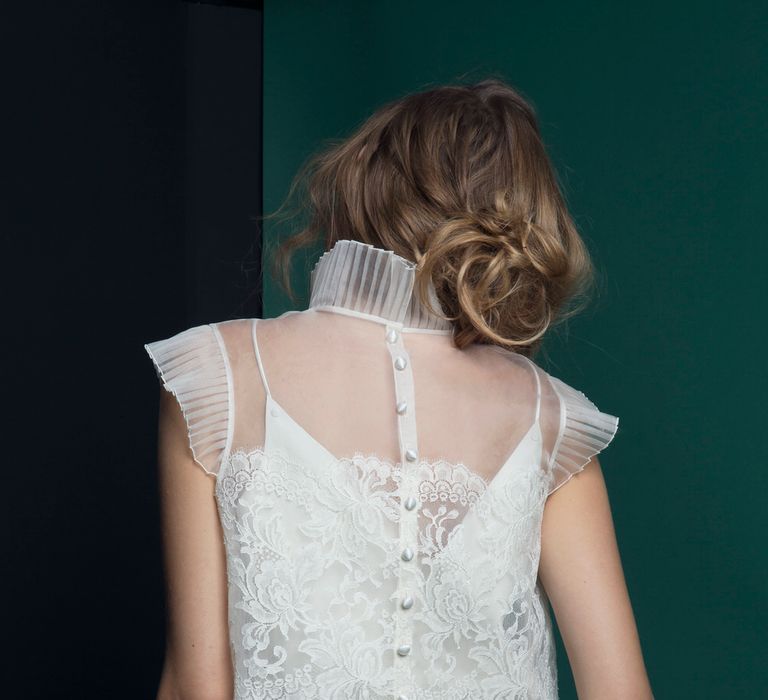 Bridal Top With Ruffled High Neck From Halfpenny London