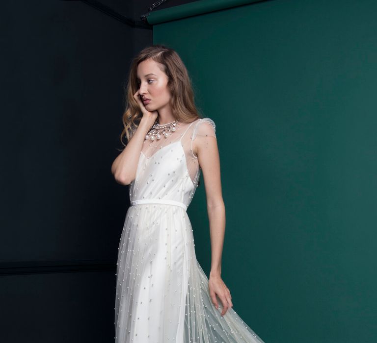 Elegant Pearl Wedding Dress From Halfpenny London