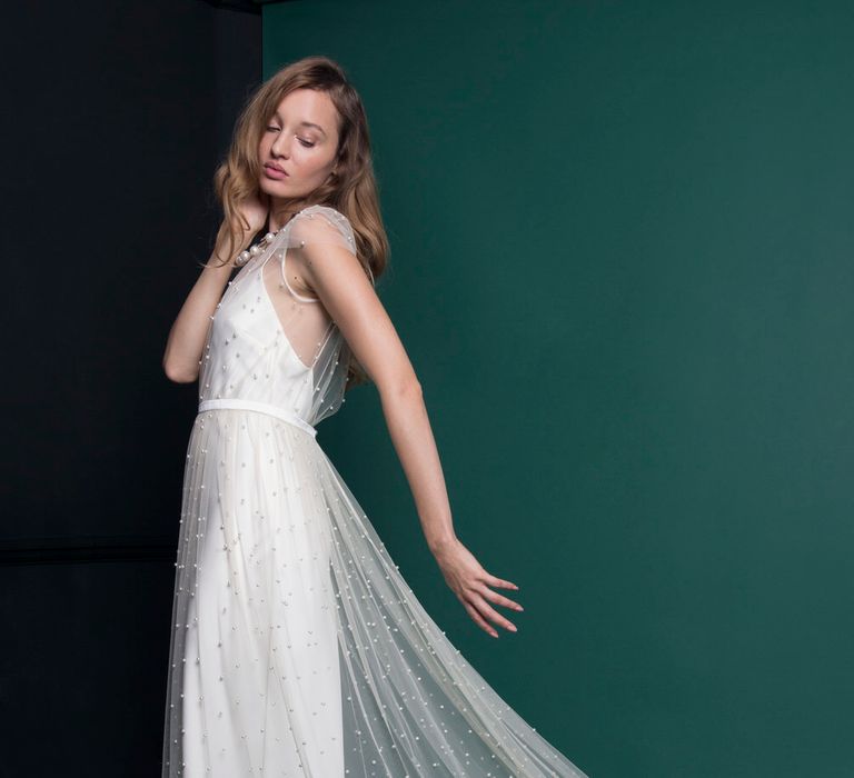 Elegant Pearl Wedding Dress From Halfpenny London