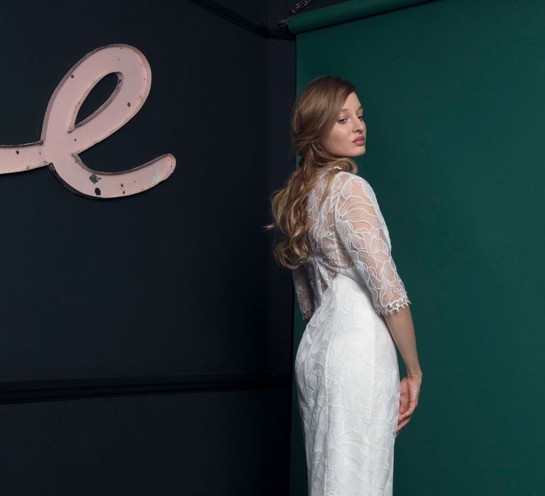 Bridal Gown With Long Lace Sleeves Halfpenny London