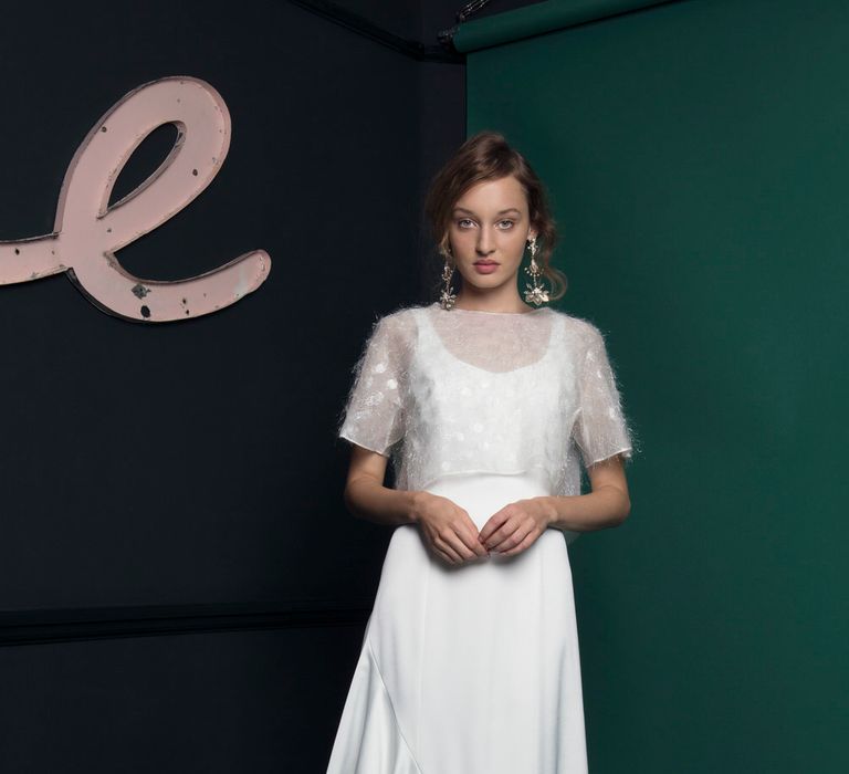 Long Bridal Gown With Ruffled Skirt From Halfpenny London