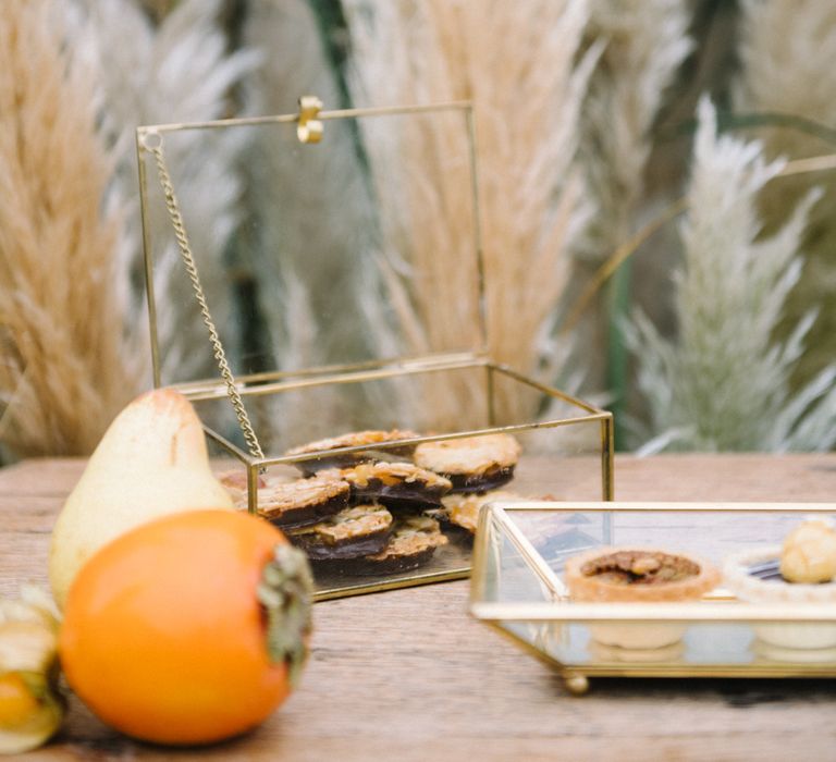 Autumnal Wedding Inspiration At The Coast With Pampas Grass Moon Gate & Drip Icing Cake With Images From Olivia Bossert Photography & Styling By The Artful Event Co