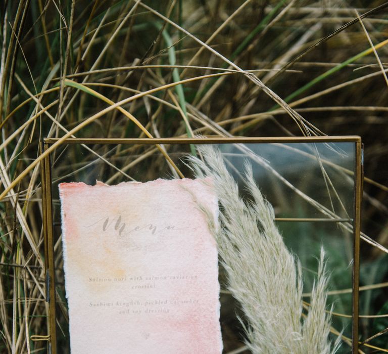 Autumnal Wedding Inspiration At The Coast With Pampas Grass Moon Gate & Drip Icing Cake With Images From Olivia Bossert Photography & Styling By The Artful Event Co