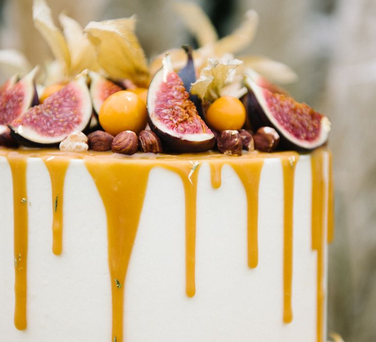 Salted Caramel Wedding Cake With Drip Icing