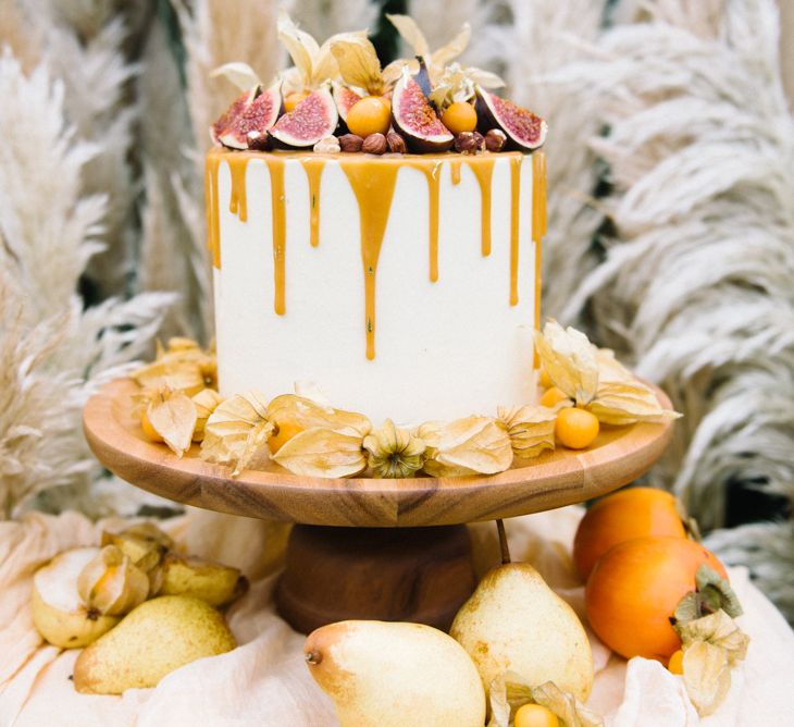 Salted Caramel Wedding Cake With Drip Icing