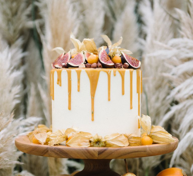 Salted Caramel Wedding Cake With Drip Icing