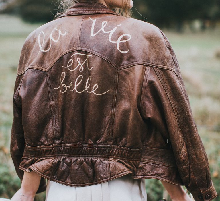 Bride in Leather Jacket