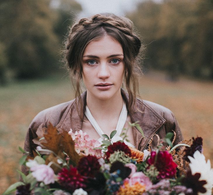 Bride in Leather Jacket