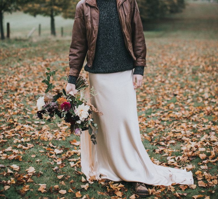 Bride in Leather Jacket