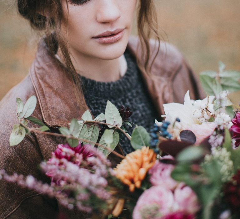 Bride in Leather Jacket