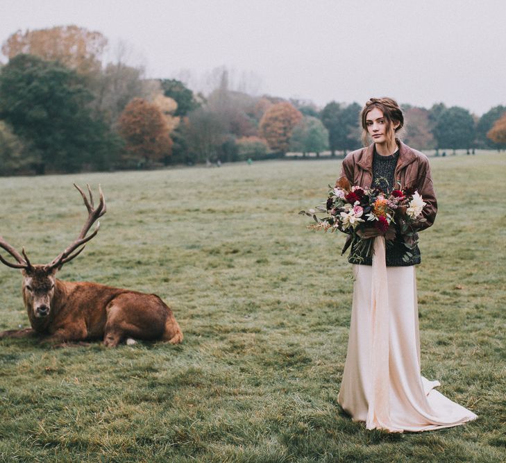 Bride in Leather Jacket