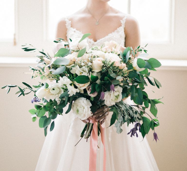 Oversized Wedding Bouquet With Silk Ribbon