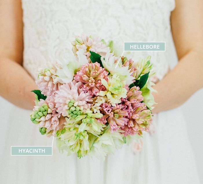 A Winter Wedding Bouquet With Hellebore & Hyacinth