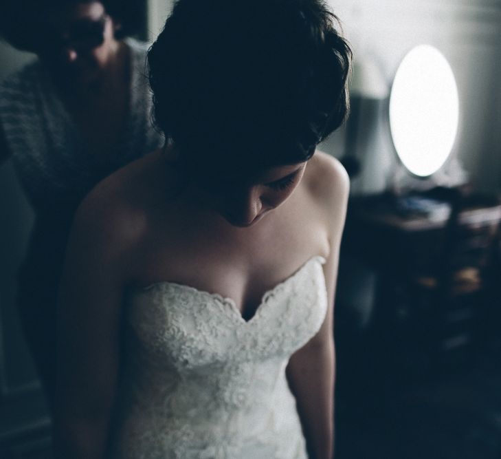 Bride In Justin Alexander Wedding Dress