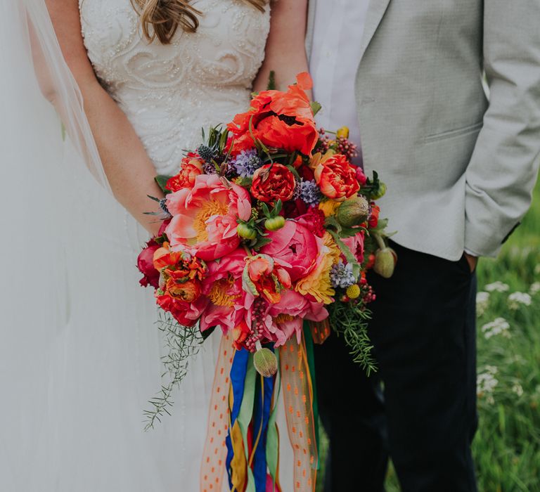 Colourful Spring Wedding At Iscoyd Park With Coral Charm Peonies And Bride In Pronovias Images From Kate Gray Photography