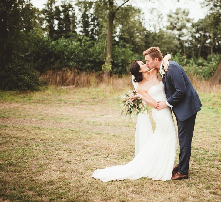 Bride In Watters Wedding Dress