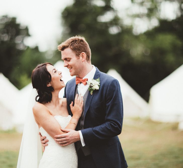 Bride In Watters Wedding Dress