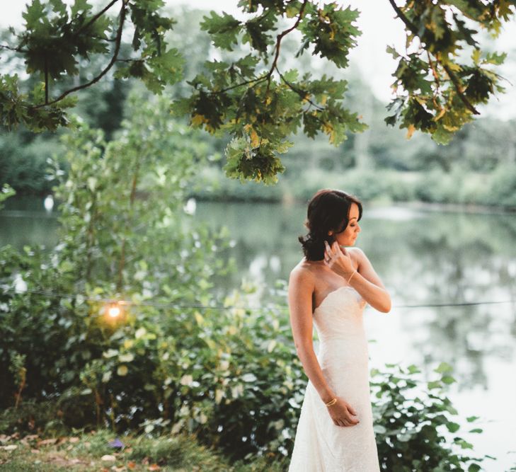 Bride In Watters Wedding Dress