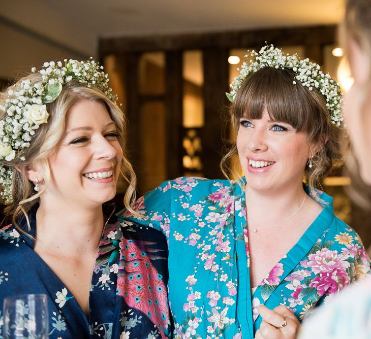 Bridal Party | Gypsophila Flower Crown | Coastal Wedding at Driftwood Spas St Agnes, Cornwall | Jessica Grace Photography