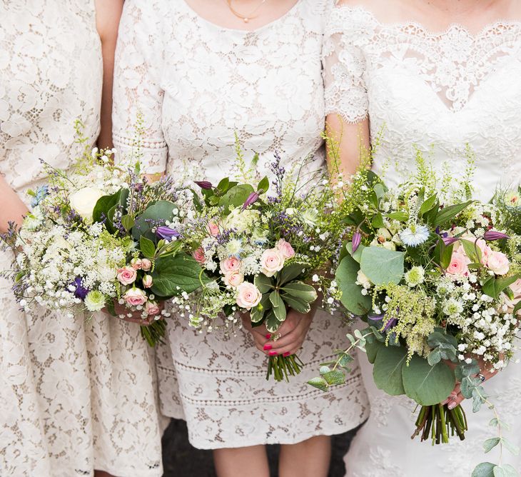 Romantic Flower & Foliage Bouquets | Coastal Wedding at Driftwood Spas St Agnes, Cornwall | Jessica Grace Photography